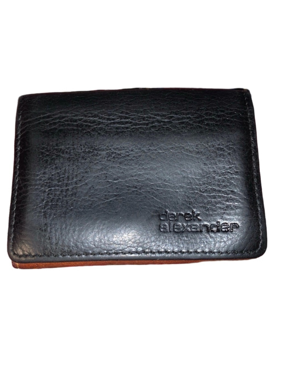 Men's Derek Alexander Black Brown Leather Bifold Wallet One Size